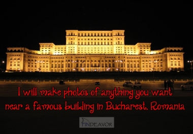 make photos of anything you want near a famous building in Bucharest, Romania