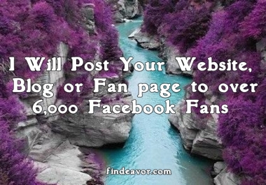 Post Your Website, Blog or Fan page to over 6,000 Facebook Fans