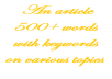 write a 500-word article with key words
