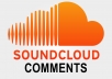 Manually high quality 100 real USA soundcloud comments or repost or likes