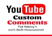 give you 100 youtube real permanent video comments