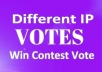 Supply You 150 Different Ip poll contest votes