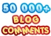  build large 50K blog comments with full report and pinging 