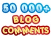  build large 50K blog comments with full report and pinging 