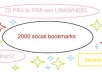create 75 PR3 to PR8 seo LlNKWHEEL and 2000 social bookmarking backlinks 