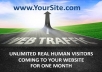 drive UNLIMITED genuine real traffic to your website for one month