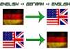 Translate 700 word from German to English and vice versa.